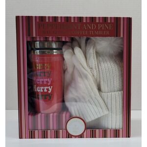Peppermint and Pine Tumbler/Hat/Glove Gift‎ Set  NIB